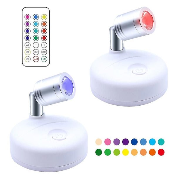 Wireless Spotlight Battery Operated Accent Lights With Remote, Led Rgb+w Puck Li Carousel 1