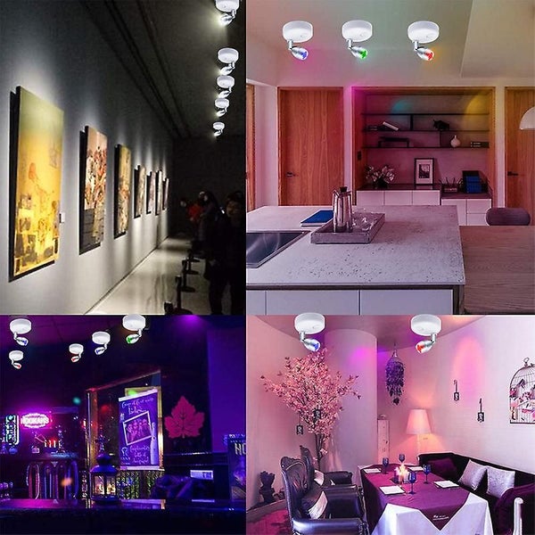 Wireless Spotlight Battery Operated Accent Lights With Remote, Led Rgb+w Puck Li Carousel 2