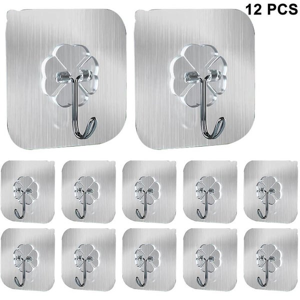 Adhesive Hooks Heavy Duty Wall Hooks 8kg Max Self Adhesive Hook 12pcs Carousel 1