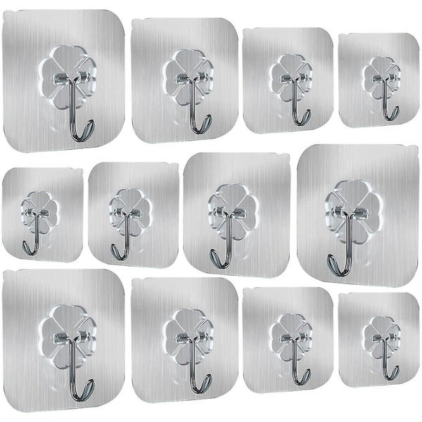 Adhesive Hooks Heavy Duty Wall Hooks 8kg Max Self Adhesive Hook 12pcs Carousel 2