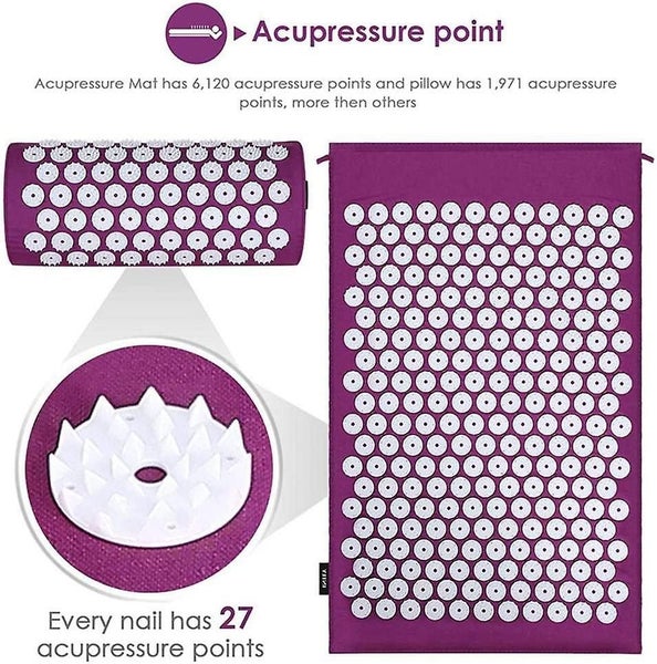 Acupressure Mat & Pillow Set / Acupuncture Mat Yoga Mat For Massage Wellness Rel Carousel 2