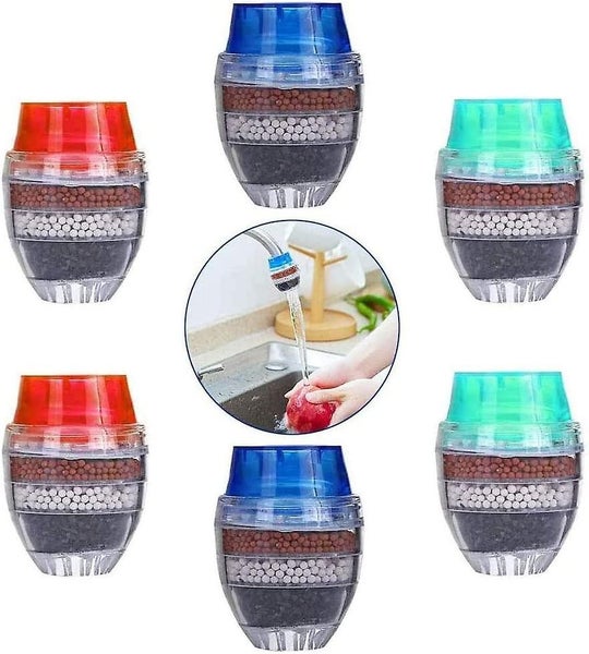 Mini Wasserhahn Wasserfilter,betoy 6 Stck Aktivkohle-runder Hahn Wasser Filter - Carousel 1