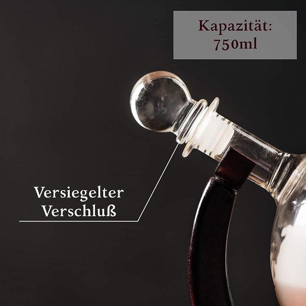 Whiskey Decanter Bar Set With Glasses Wooden Stand And World Map - Gifts For Men64490364354049111