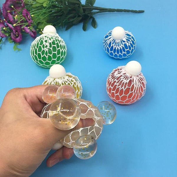 4 Pieces Random Mesh Squeeze Balls Relief Pressure Squeeze Grape Balls Stress Re Carousel 4