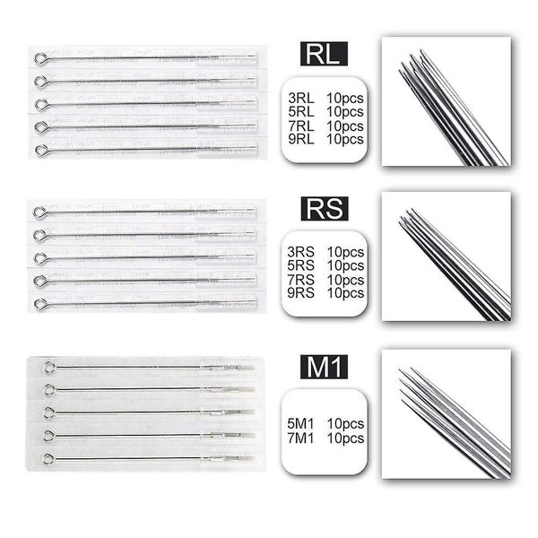 200 Pieces Pre-sterilized Individually Wrapped Tattoo Needles Nozzle Tip Set Carousel 5