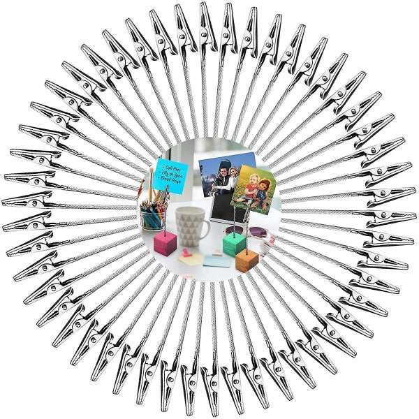 50 Stck Krokodilklemmen Fotohalter, Fotoklammern Metall, Diy Memo Clip Halter St Carousel 1