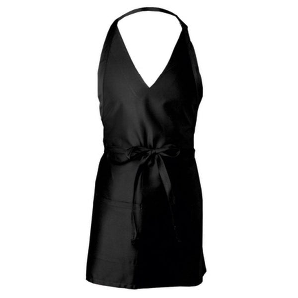 TUXEDO | Plain Black V-Neck Apron Carousel 1