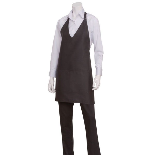 TUXEDO | Plain Black V-Neck Apron Carousel 2