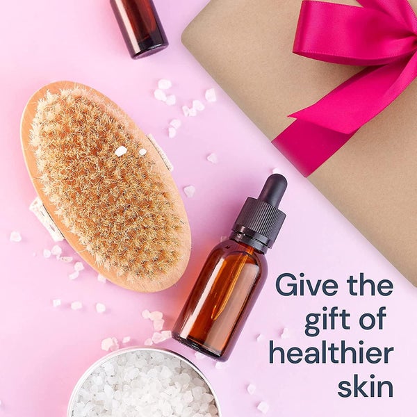 Wet And Dry Body Brush Exfoliator - Soft Bristle Brush ly Exfoliates Dead Carousel 3