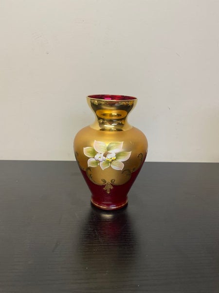 Vintage Murano Glass Ruby Red 24k Gold Gilt Carousel 1