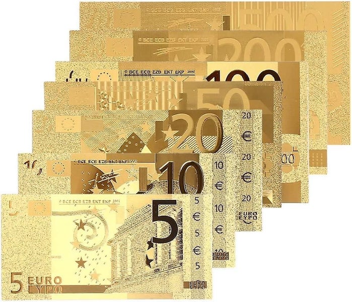 Rosepoem 8 Pieces Gold Plated Antique Counterfeit Money Commemorative Notes Deco Carousel 1