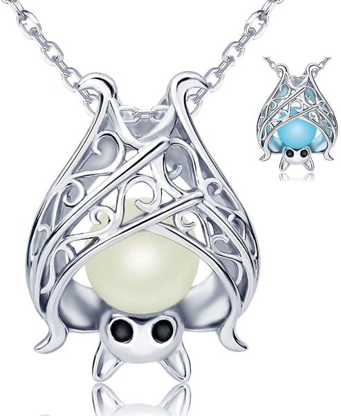 Bat Necklace Earrings Bracelet Cute Animal Glowing In The Dark Halloween Jewelry Carousel 1