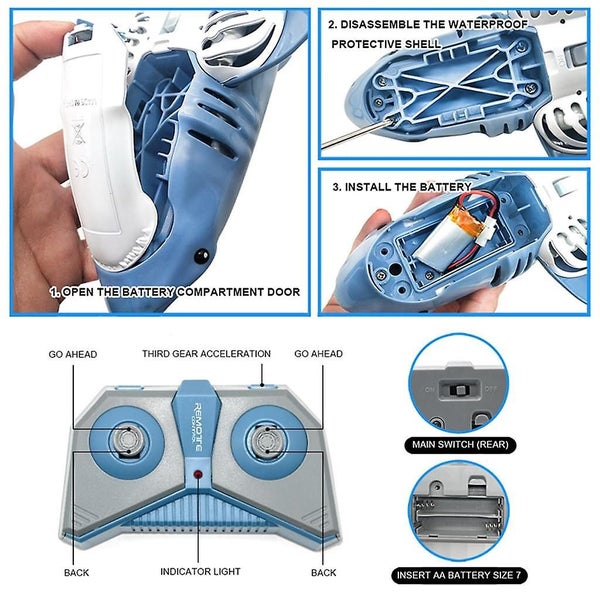 2.4g Remote Control Simulated Shark Boat, Underwater Remote Control Electric Spe Carousel 5