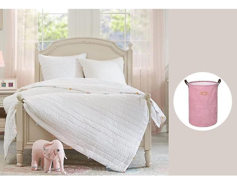 Thickened Foldable Round Storage Laundry Baskets, Cotton (pink) Carousel 5