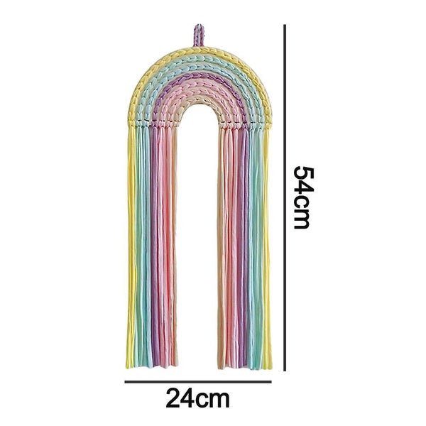 Ins Decoration Girls Rainbow Hairpin Storage Home Decoration Woven Hanging Ornam Carousel 2