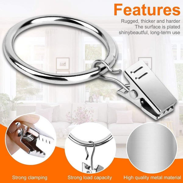 40 Stck Gardinenringe Vorhangringe, Vorhang Clip Gardinenstange 38mm Vorhang Cli Carousel 2