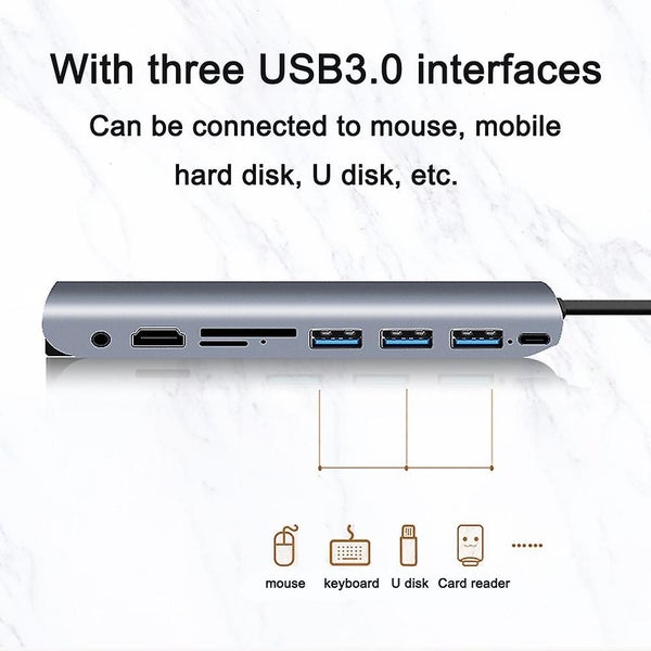 Type-c Hub 9 In 1 Multiport Dock Adapter With 4k Hdmi, Vga, Type C Pd, Ethernet Carousel 2