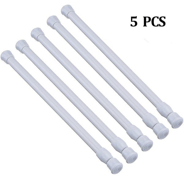 5 Pcs Tension Rods, Cupboard Bars Tensions Rod Curtain Rod 15.7" To 27.5"(approx Carousel 1