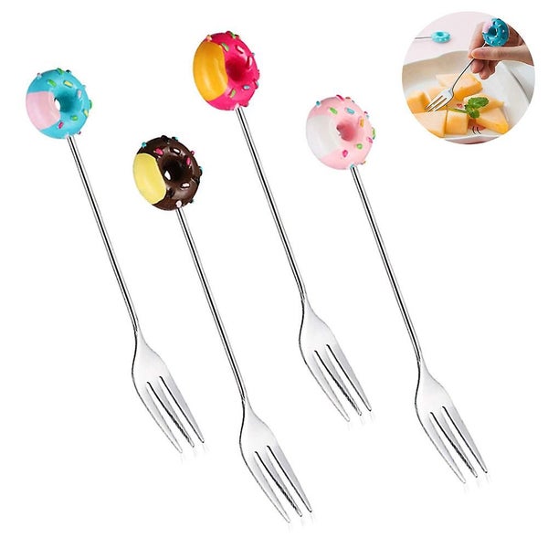4 Pcs Donut Stainless Steel Dinner Forks Carousel 2