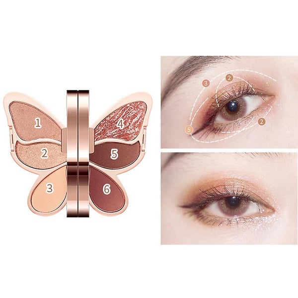 6 Colors Eyeshadow Palette Butterfly Makeup Palette,butterfly Shape Eyeshadow Pa Carousel 4