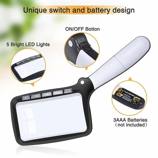 Foldable Reading Magnifier Large Led Magnifier With Light 2-fold Handheld Magnif Carousel 5