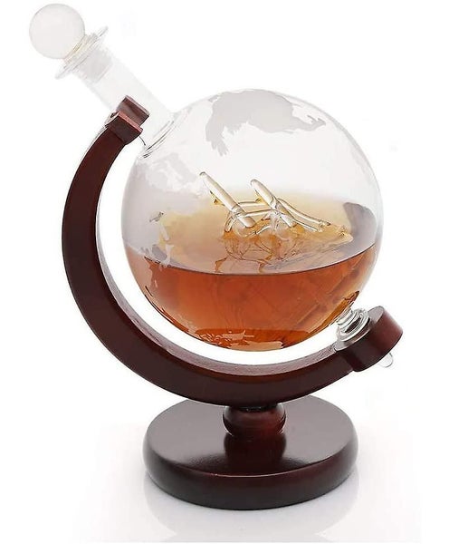 Whiskey Decanter In Globe Design - World Globe Decanter Made Of Glass With Saili64357958064129110