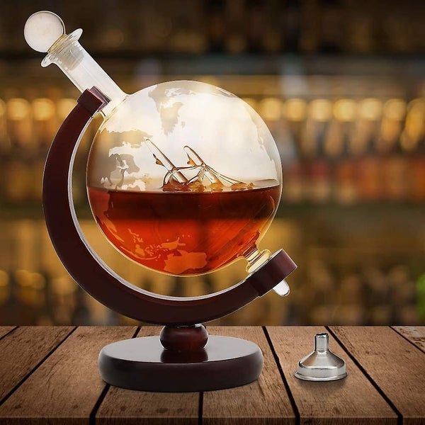 Whiskey Decanter In Globe Design - World Globe Decanter Made Of Glass With Saili64357958064129114