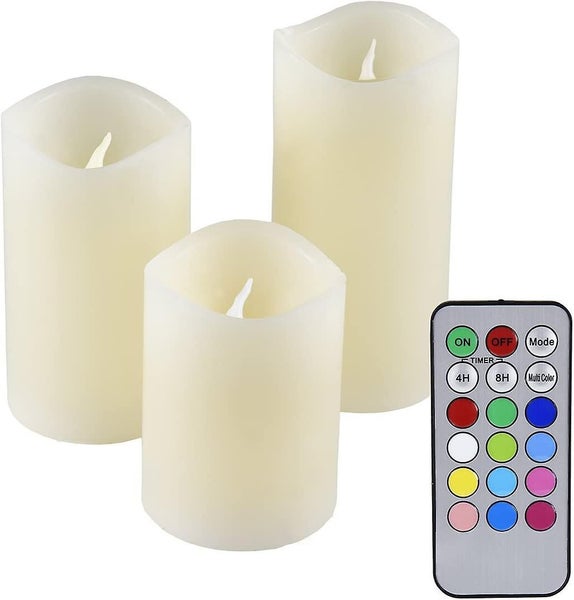 3er Echtwachskerzen-set Mit Fernbedienung Und Farbwechsel Led 48 Carousel 1