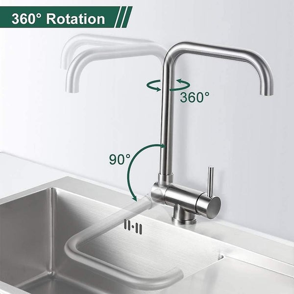 Folding Kitchen Tap 360 Swivel Sink Mixer Brushed Nickel Steel Kitchen Taps For Carousel 2