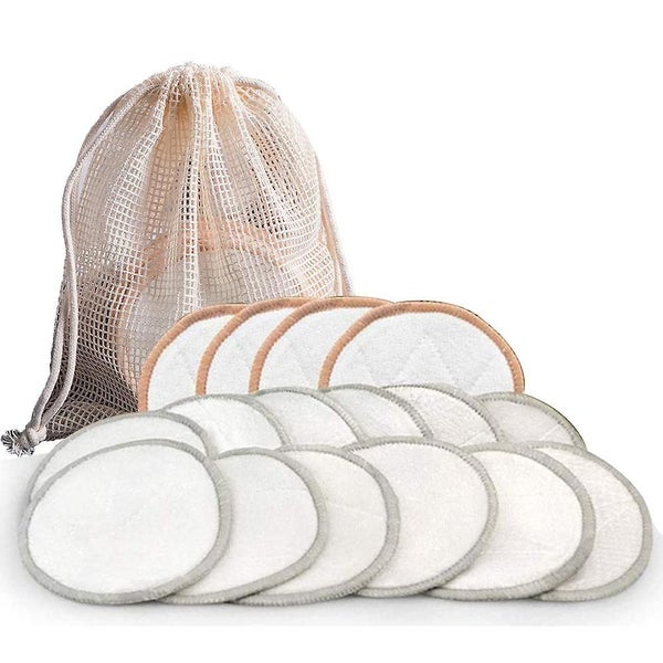 16pcs Washable Makeup Removal Pads, Cotton Pads Reusable Washable, Bamboo Cotton Carousel 1