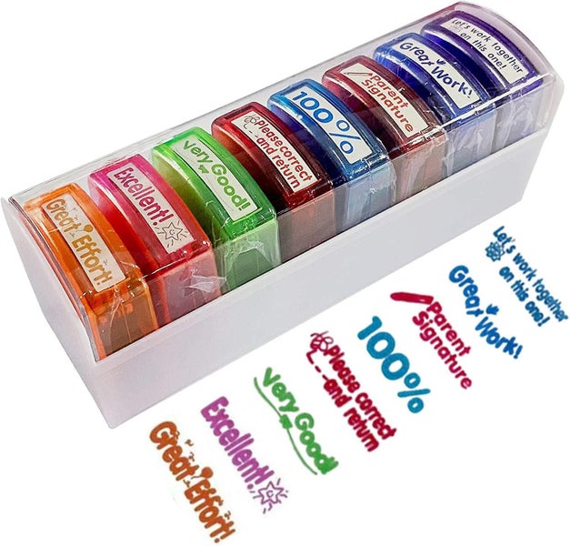 Self-inking Teacher Stamps For Grading Teacher Good Job Stamp For Classroom Pare Carousel 2