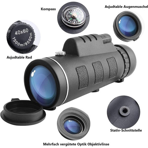 Monocular Telescope, High Power Monocular Scope Waterproof Monoculars With Phone Carousel 1