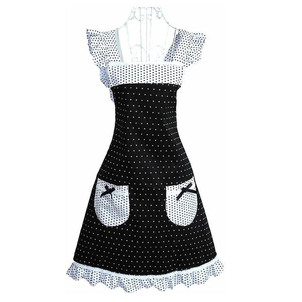 Fashion Lace Floral Apron Frill Lace Polka Dot Kitchen Cooking Aprons For Women Carousel 1