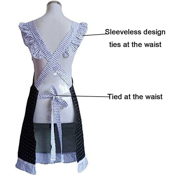 Fashion Lace Floral Apron Frill Lace Polka Dot Kitchen Cooking Aprons For Women Carousel 5