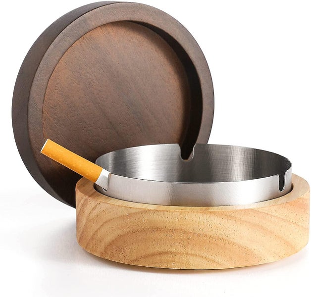 Cute Ashtrays For Cigarettes Ash Tray With Lid Wooden Ashtray With Stainless St Carousel 1