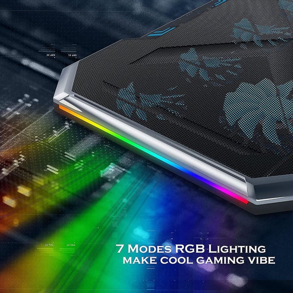 Laptop Cooling Pad With 6 Quiet Fans, Laptop Cooler Adjustable Height Prevent Ov Carousel 2