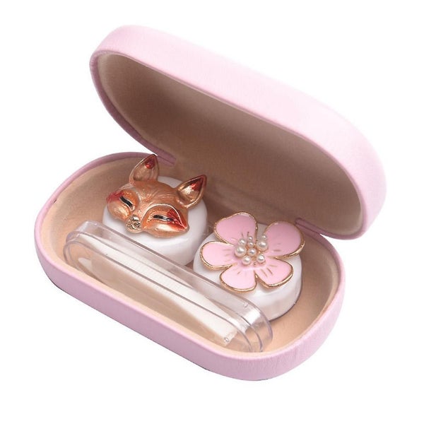 Cute Contact Lens Case Travel Kit Portable Contact Case Container With 2 Contac Carousel 1