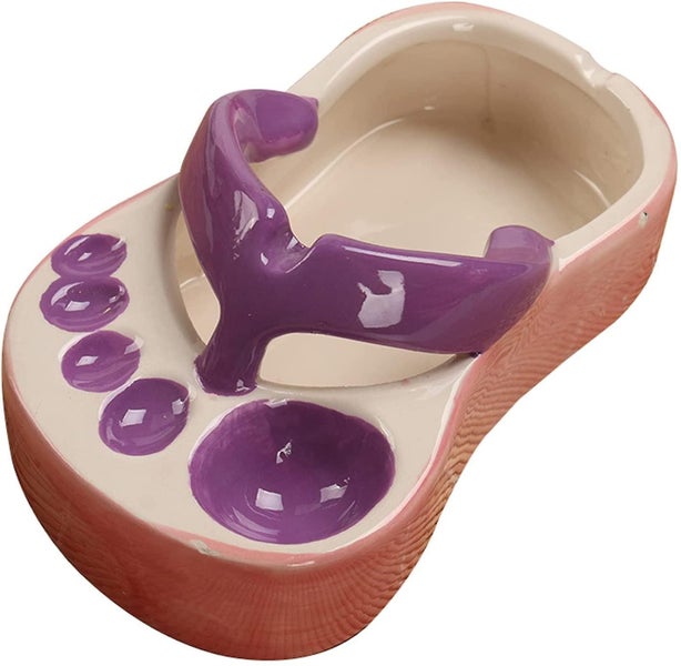 Ceramic Ashtray Without Lid Creative Flip-flop Shaped Smokless Ashtrays Holder H Carousel 1