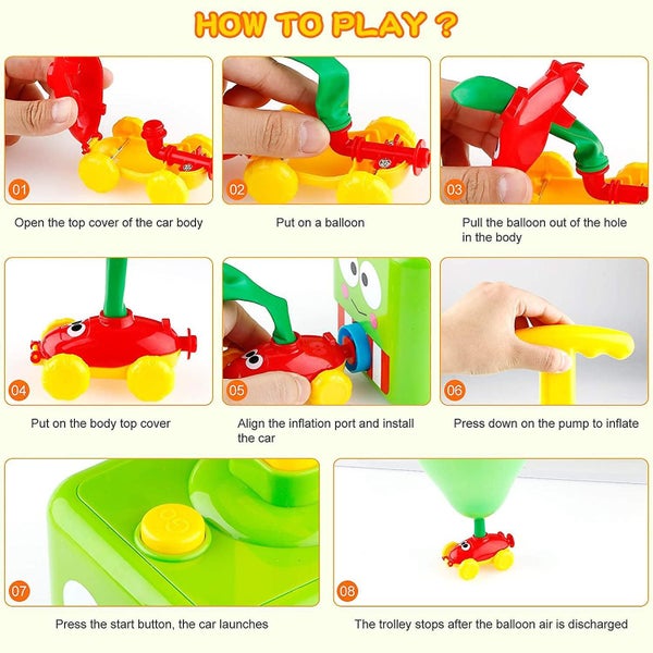 Balloon Car Toy Children's Balloon Powered Launchers Carousel 4