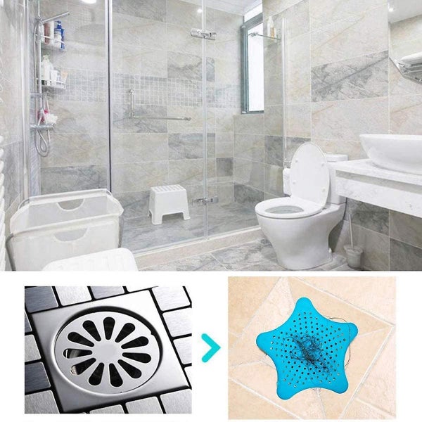 Sink Cover, 4 Pcs Shower Drain Silicone Non-slip Hair Filter Carousel 4