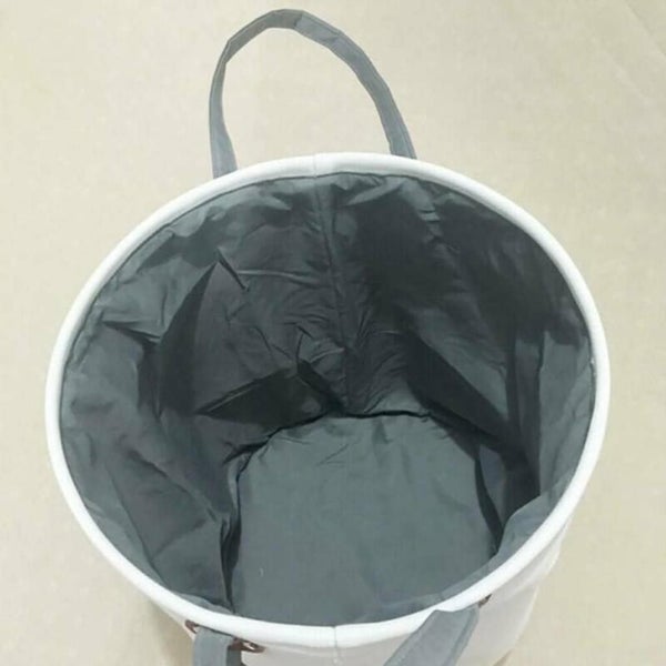 Large Sized Waterproof Cute Ramie Cotton Fabric Folding Laundry Hamper Carousel 2