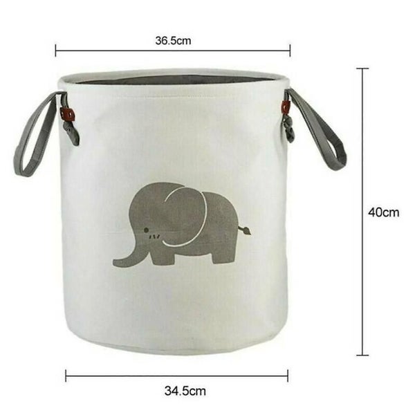 Large Sized Waterproof Cute Ramie Cotton Fabric Folding Laundry Hamper Carousel 4