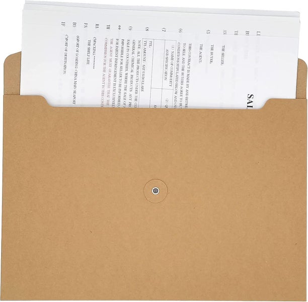 10 Pcs A4 Kraft String Envelope File Folders Organizer For Projects | Contracts Carousel 1