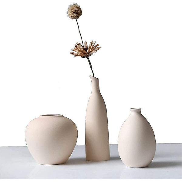 Ceramic Vase Set Of 3, Small Flower Vases For Rustic Home Decor, Modern Farmhous Carousel 1