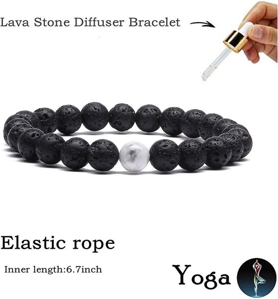 Mens Beaded Bracelets Couples Matching Bracelet Set Lava Rock Beads For Women St Carousel 4