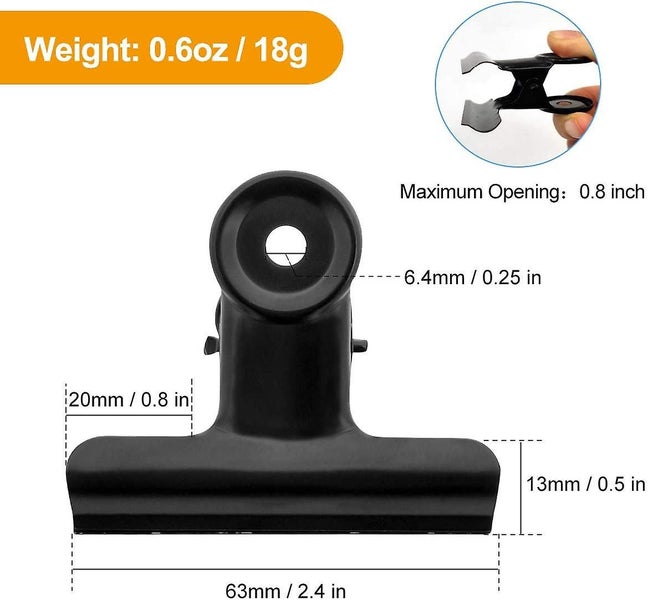 10 Pack Large Bulldog Clips/metal Hinge Clip File Paper Clamps For Crafts, Food Carousel 2