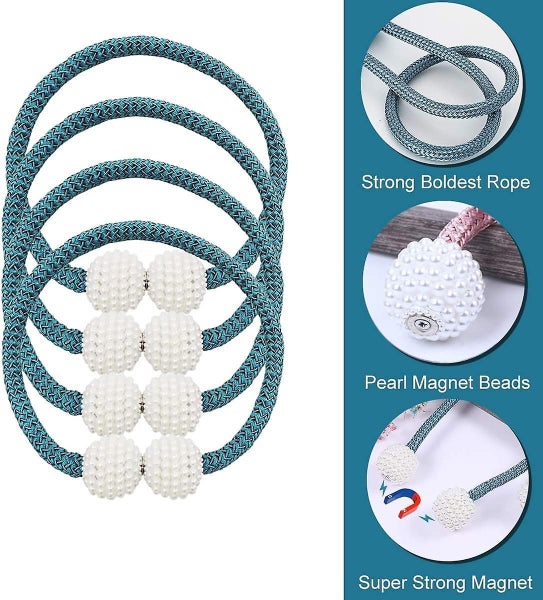 4 Pack Magnetic Curtain Tiebacks Convenient Drape Tie Backs Weave Holder For Win Carousel 4