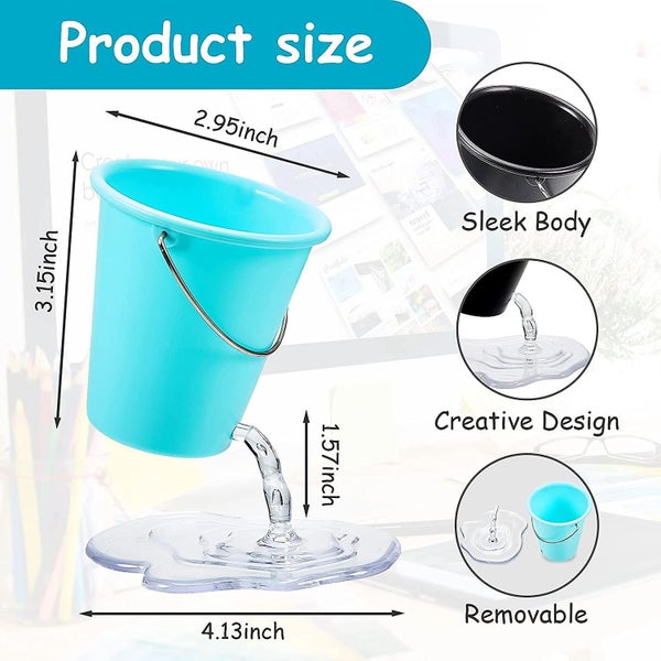2 Pieces Floating Bucket Pen Case Creative Pencil Holder Pencil Pen Holder Desk Carousel 1