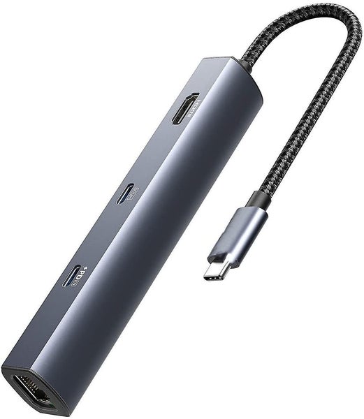 Usb C Hub, Powerexpand 6-in-1 Usb C Pd Ethernet Hub With 65w Power Delivery, 4k Carousel 1