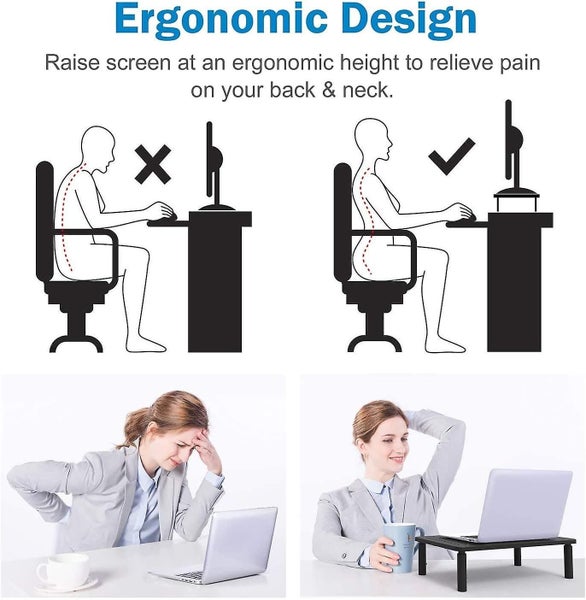 Monitor Stand Riser - 3 Height Adjustable Monitor Stand For 15.6 Laptop, Compute Carousel 5
